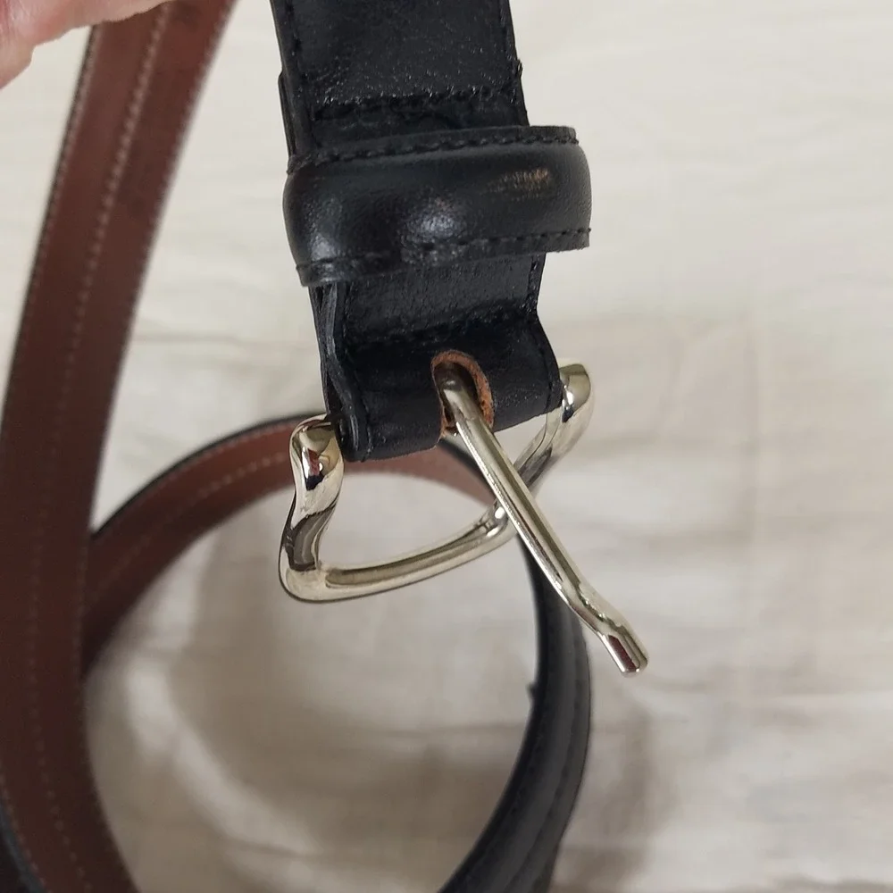 Leather Dress Belt Mens 38 Black New Silver Buckle Classic 8647 1-1/8in wide